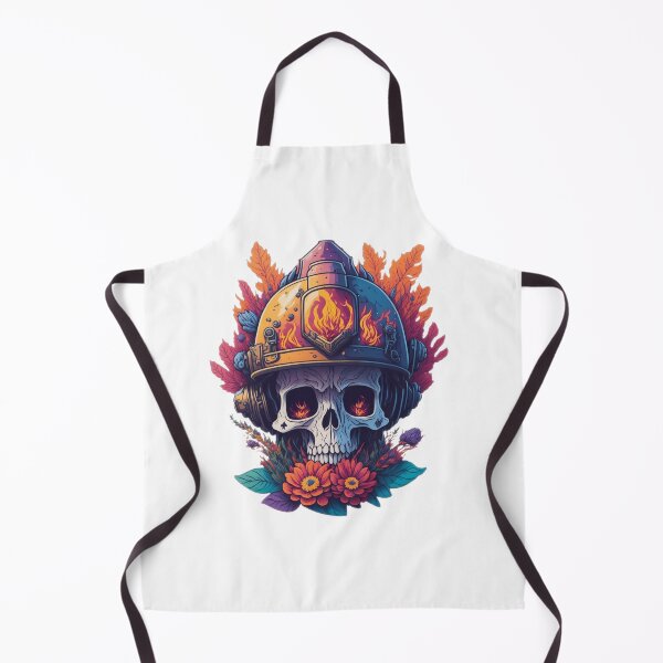 Item preview, Skull Firefighter designed and sold by flowerskullart.