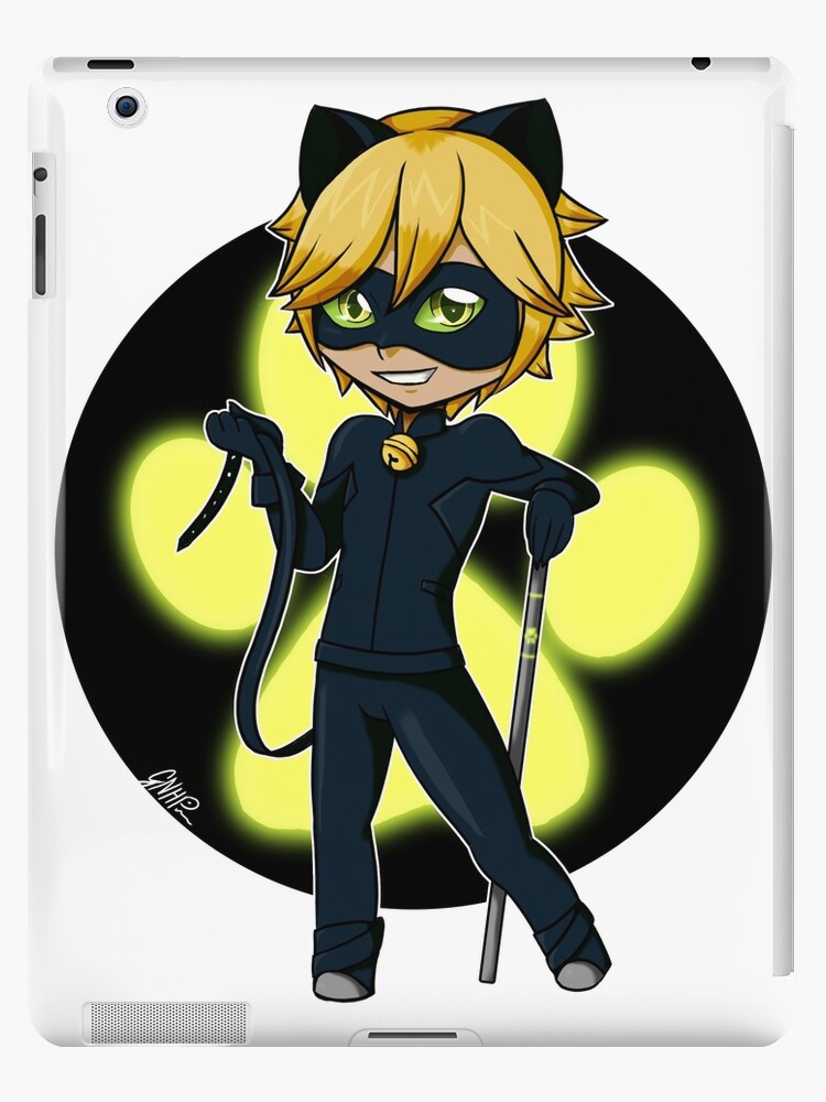 Chat Noir Chibi With Background Ipad Case Skin By Gnhpinn Redbubble