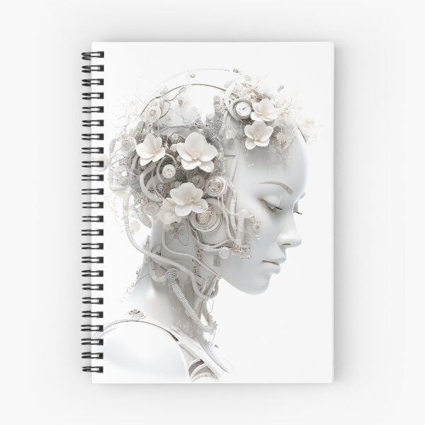 Item preview, White Android Wearing Flowers designed and sold by AdrianGrosu.