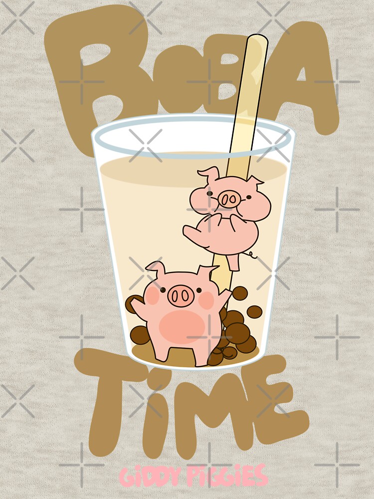 Thumbnail 7 of 7, Classic T-Shirt, Giddy Piggies Boba Time designed and sold by loopcreations.