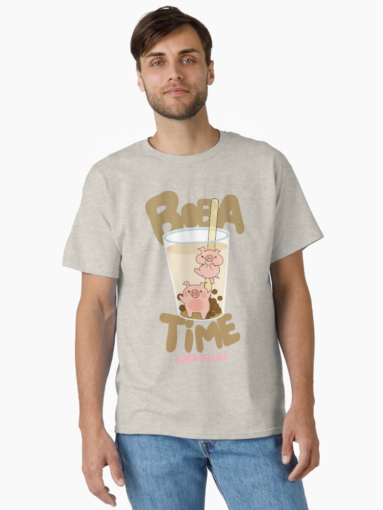 Thumbnail 1 of 7, Classic T-Shirt, Giddy Piggies Boba Time designed and sold by loopcreations.
