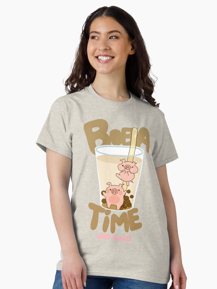 Thumbnail 2 of 7, Classic T-Shirt, Giddy Piggies Boba Time designed and sold by loopcreations.