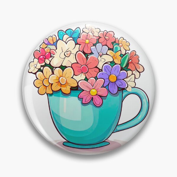 Item preview, Blue cup with flowers designed and sold by miguel-ozz.