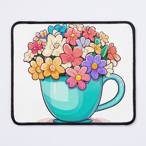 Item preview, Blue cup with flowers designed and sold by miguel-ozz.