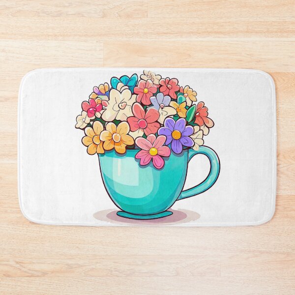 Item preview, Blue cup with flowers designed and sold by miguel-ozz.