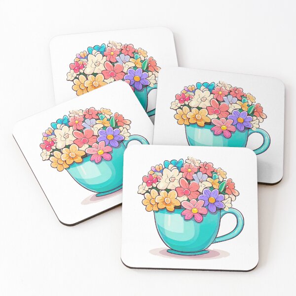 Item preview, Blue cup with flowers designed and sold by miguel-ozz.