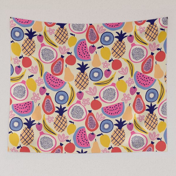Item preview, Colorful tropical fruits in cream designed and sold by Illustrated by Nat.