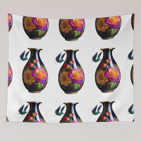 Item preview, hummingbird, pitcher and flowers designed and sold by lafranc.