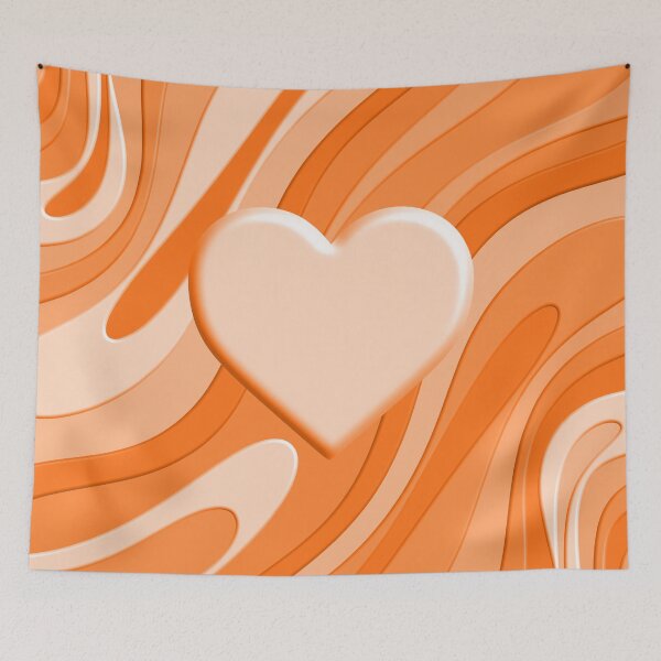Item preview, Trippy Heart Orange Retro Pop Abstract Plastic Print Pattern designed and sold by kierkegaard.