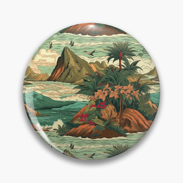 Item preview, Hawaii Travel Poster Inspired Illustration Bold Pattern designed and sold by EverettAtlas.