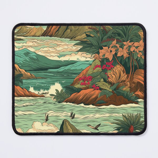 Item preview, Hawaii Travel Poster Inspired Illustration Bold Pattern designed and sold by EverettAtlas.