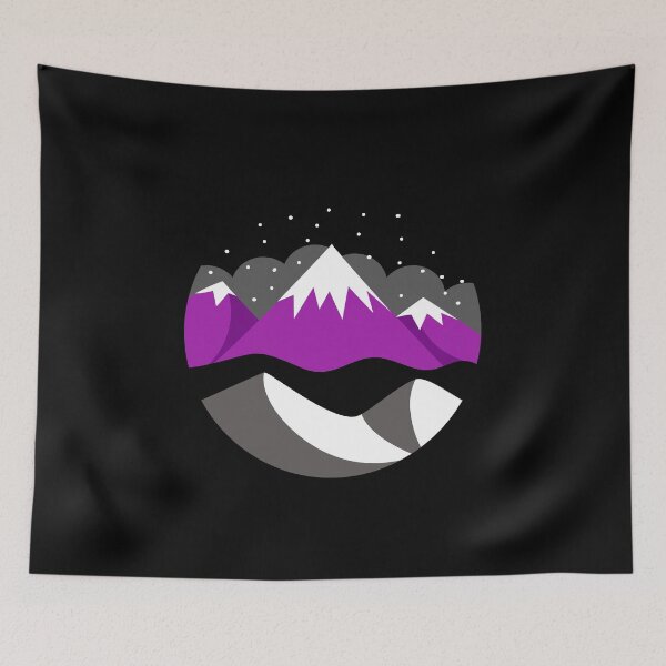 Artikelvorschau, Mountains and Stars Ace Flag. Asexual Pride entworfen und verkauft von Subtle Pride Shop.