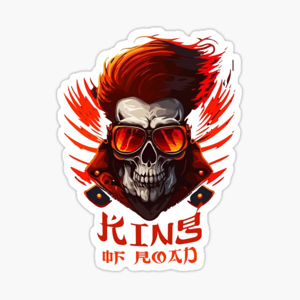 king-of-road-skull-rules-sticker-for-sale-by-kkorginal-redbubble