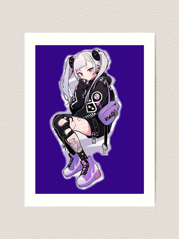 Cyberpunk Anime Girl by Toon Lord Anime Aesthetic Wall Art 