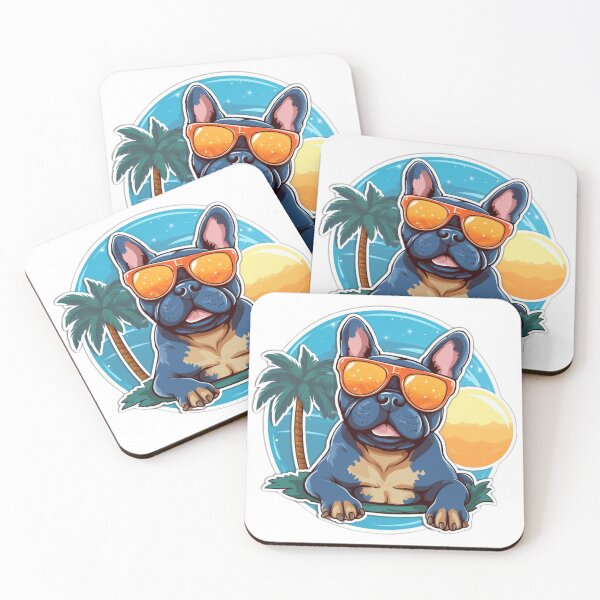 Item preview, French Bulldog Wearing Sunglasses at the Beach designed and sold by CreativeDogo.