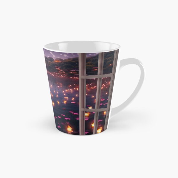 Item preview, Window view of lake with lanterns designed and sold by zand-n-zive.
