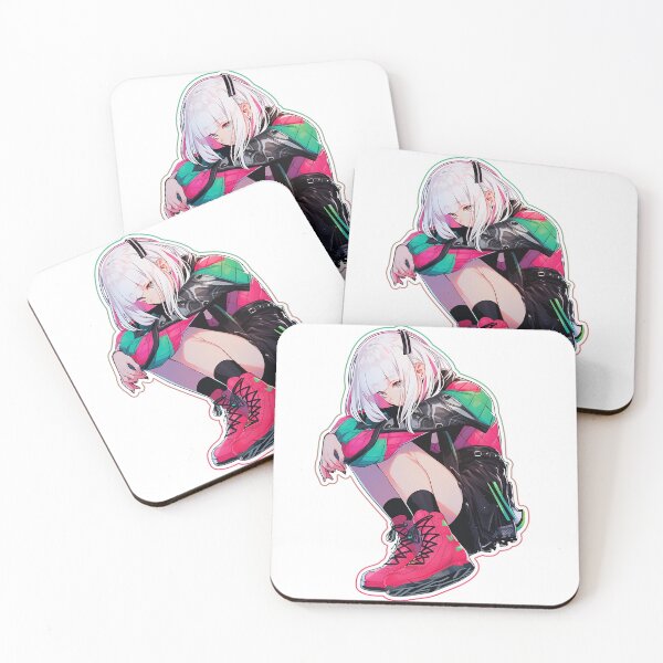 Item preview, Anime Cyberpunk Goth Girl Red, Green & Black Sticker designed and sold by Drahcnayel.