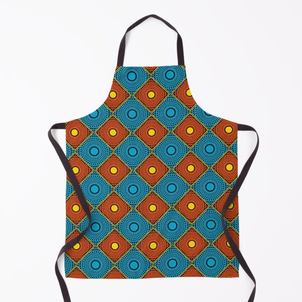 Aperçu de l'œuvre Spectrum Splash : imprimé géométrique Kanga bleu et orange. créée et vendue par SoulthreadzStudio.