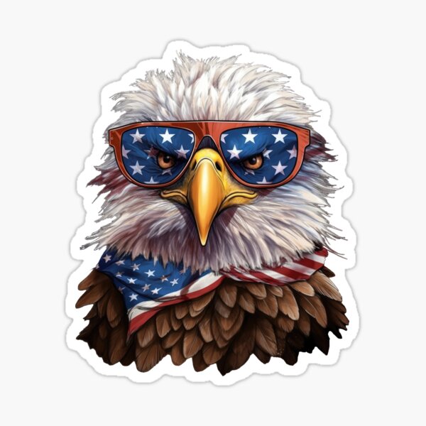 Item preview, North American Bald Eagle with sunglass and USA  scarf designed and sold by mixzer.