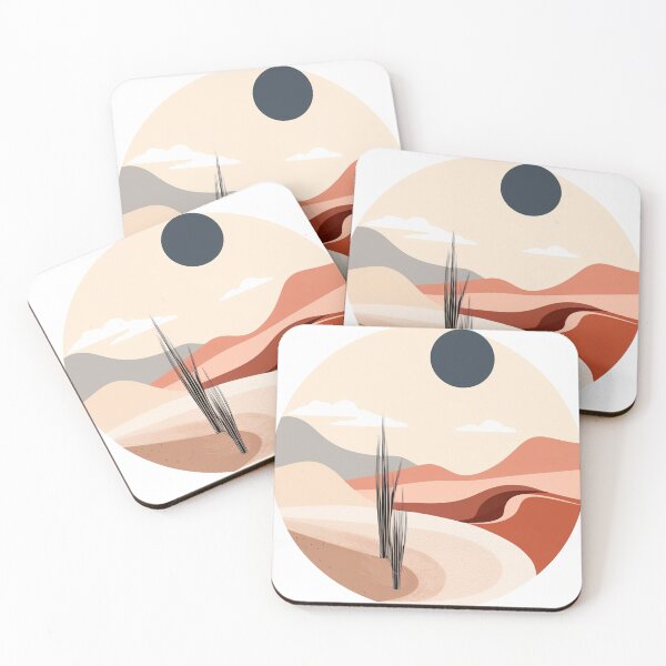 Item preview, Boho minimal art of sunset in desert full of waves designed and sold by ArchanaAsh.
