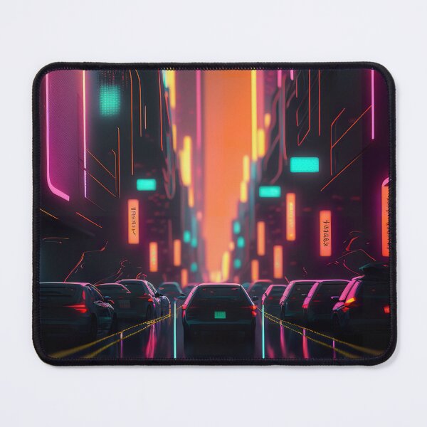 Item preview, Car on Neon City Street designed and sold by cyberartmaker.