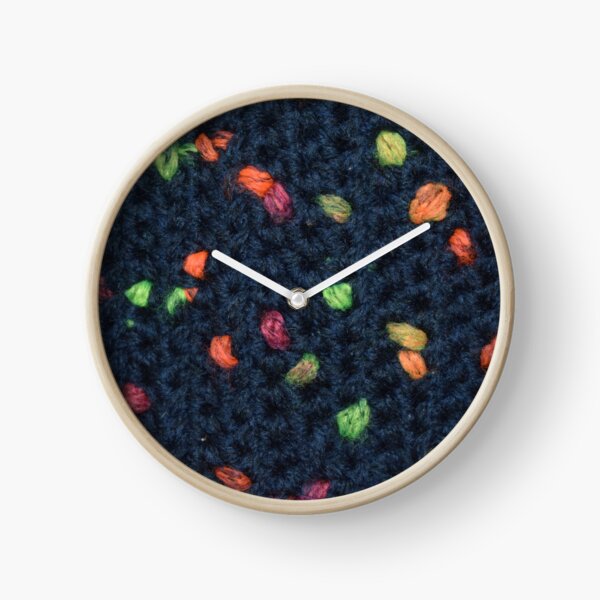Neon Color Pops and Navy Simple Stitch Clock