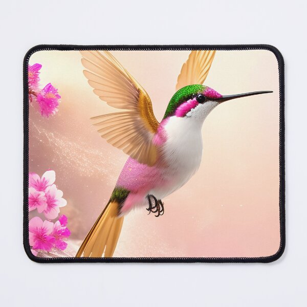 Item preview, Cute hummingbird with cherry blossoms and waterfall designed and sold by YuniaMiyu.