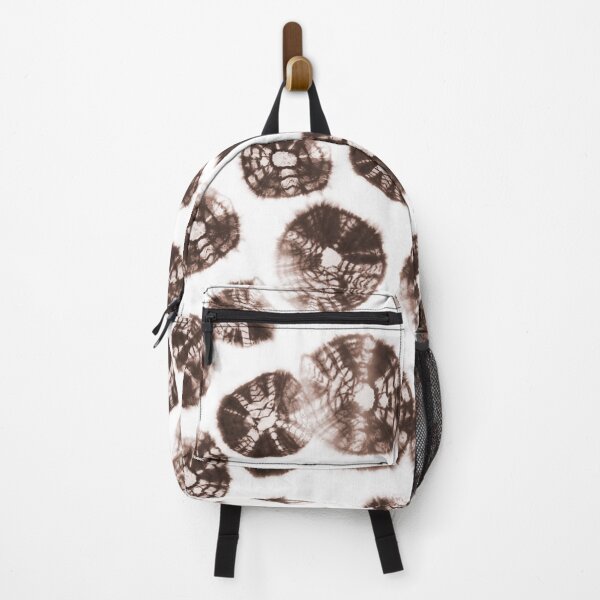 Item preview, Shibori Kumo tie dye brown mocha dots over white designed and sold by marufemia.