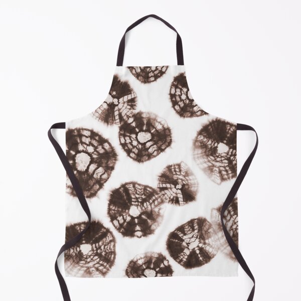 Item preview, Shibori Kumo tie dye brown mocha dots over white designed and sold by marufemia.