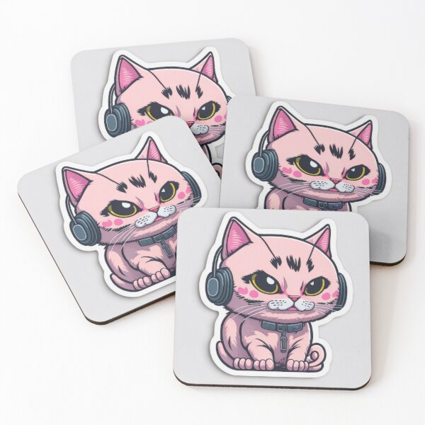 Item preview, Cute Animal Sticker - Headphones Cat designed and sold by ROBIN MACGREGOR.