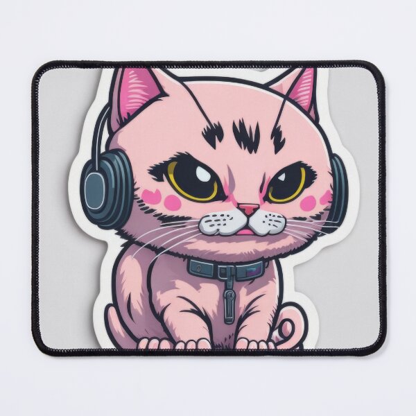 Item preview, Cute Animal Sticker - Headphones Cat designed and sold by ROBIN MACGREGOR.