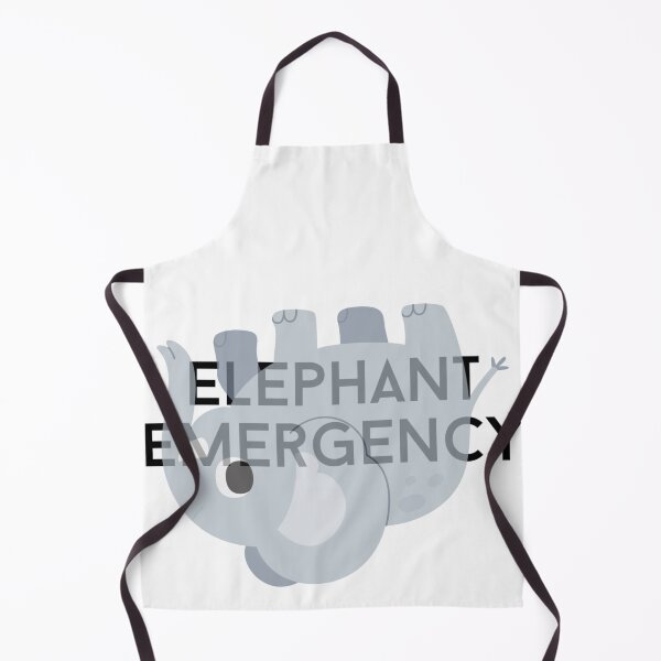 Item preview, elephant emergency text graphic v1a white background designed and sold by fishpressink.