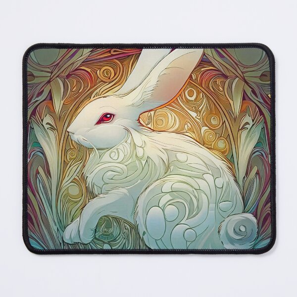Item preview, Art Nouveau Ruby Eyed Rabbit  designed and sold by Elwynartnouveau.