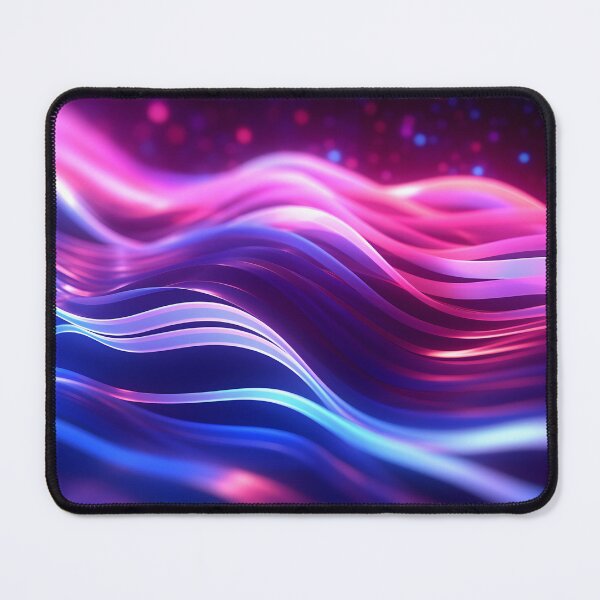 Item preview, Abstract futuristic background with pink blue glowing neon moving wave lines designed and sold by LubosChlubny.