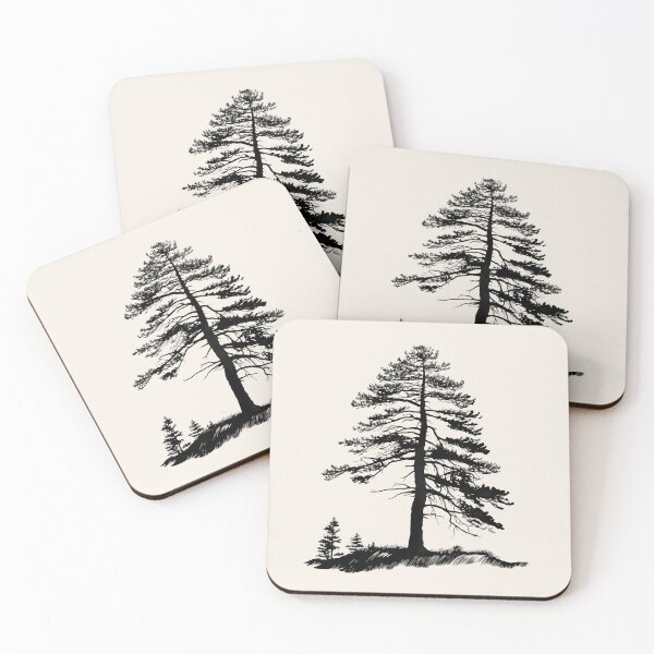 Item preview, Forest Shadows: Silhouette of a Pine Tree designed and sold by BloomingPixel.