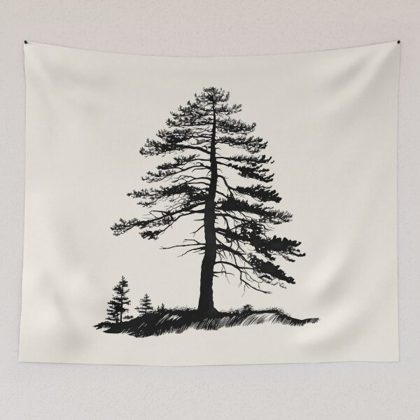 Item preview, Forest Shadows: Silhouette of a Pine Tree designed and sold by BloomingPixel.