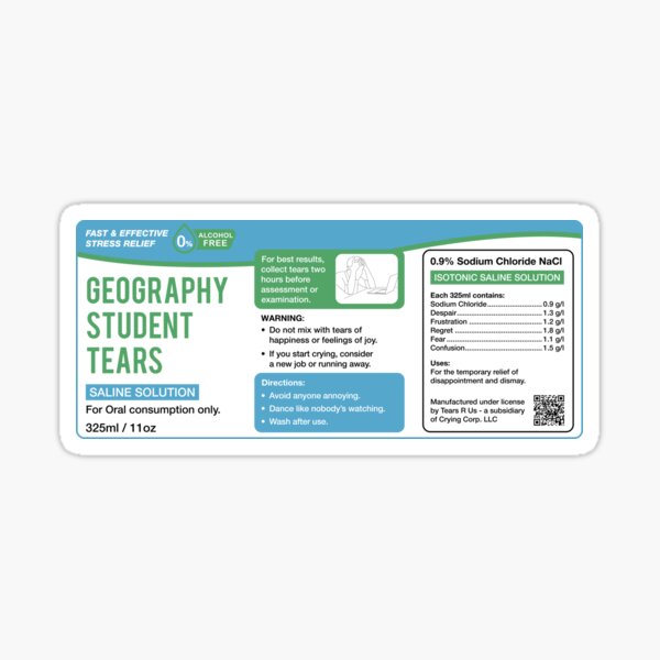 Item preview, Geography Student Tears designed and sold by bantermugs.