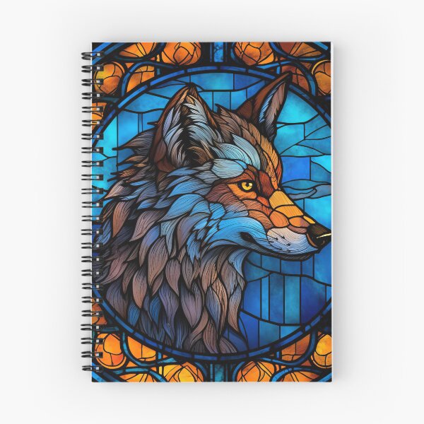 Item preview, Stained Glass Serenity: Digital Painting of a Wolf Art Print designed and sold by BlahNM505.