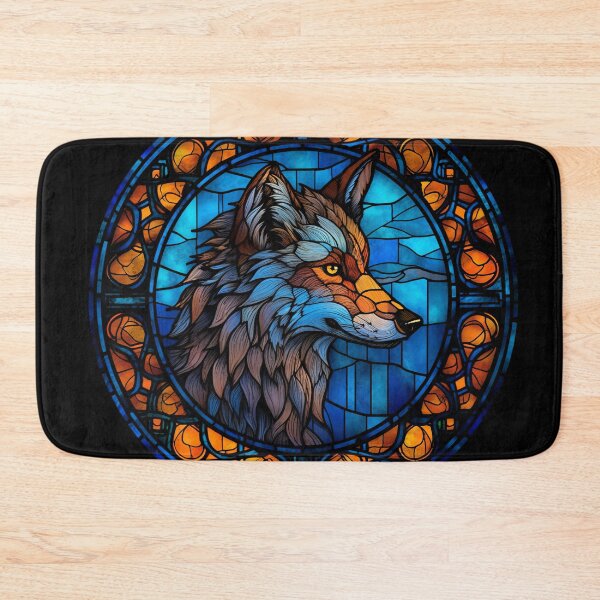 Item preview, Stained Glass Serenity: Digital Painting of a Wolf Art Print designed and sold by BlahNM505.