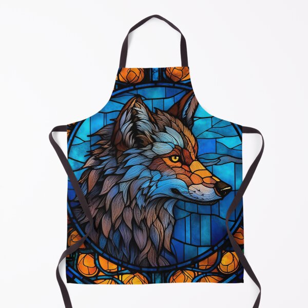 Item preview, Stained Glass Serenity: Digital Painting of a Wolf Art Print designed and sold by BlahNM505.