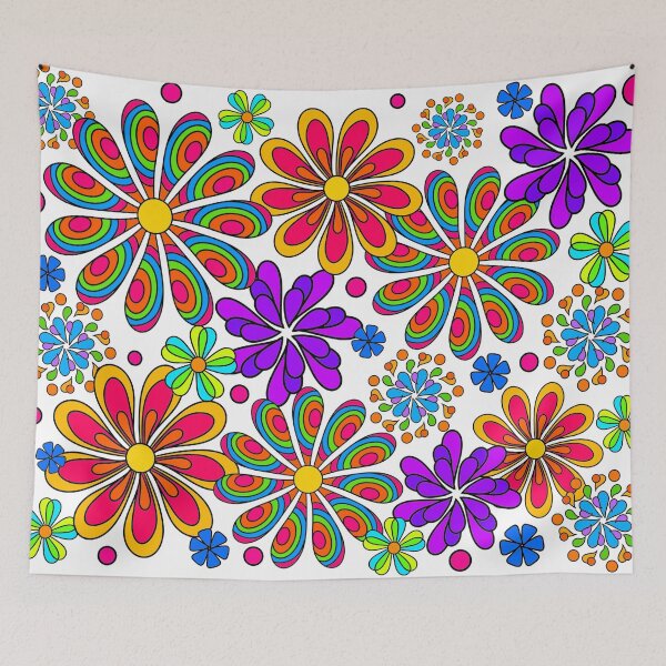 Item preview, Fun Colorful Retro Flower Power Art designed and sold by Alondra.