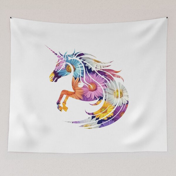 Item preview, Floral Fantasy: Flower Pattern Unicorn Illustration designed and sold by BloomingPixel.