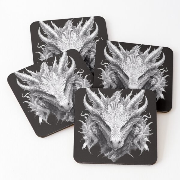 Item preview, Monochrome Dragon print designed and sold by Nosy is Everything.