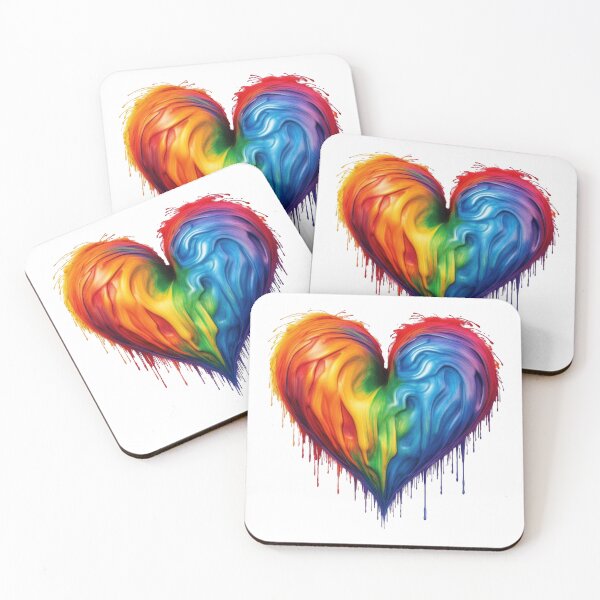 Item preview, Dripping pride flag rainbow heart designed and sold by BVDigitalArt.