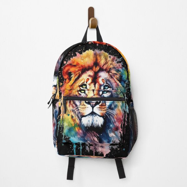 Item preview, Multicolor Rainbow Lion- Watercolor, Abstract, Bright Colors, Neon, White Background, Portrait designed and sold by CoffeeJoeMugs.