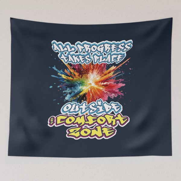 Item preview, All Progress Takes Place Outside The Comfort Zone - Gifts for people of success designed and sold by HiddenDimensi0n.
