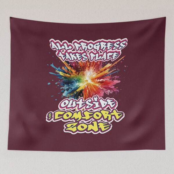 Item preview, All Progress Takes Place Outside The Comfort Zone - Gifts for people of success designed and sold by HiddenDimensi0n.