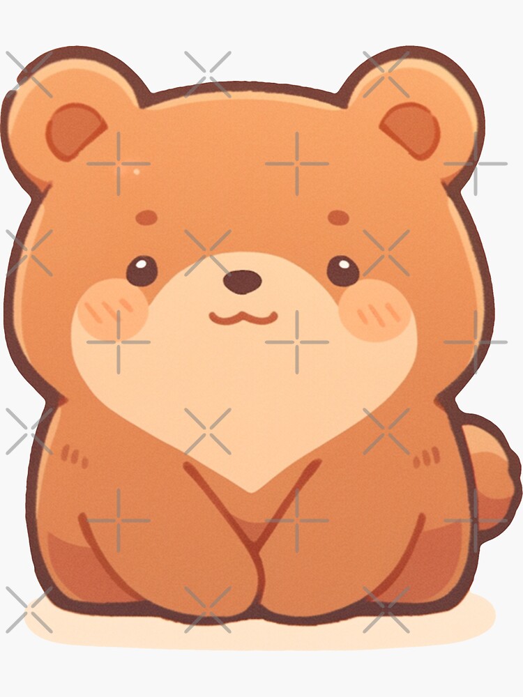 Bear Cub Cute Kawaii Waterproof Sticker, Water Bottle decal