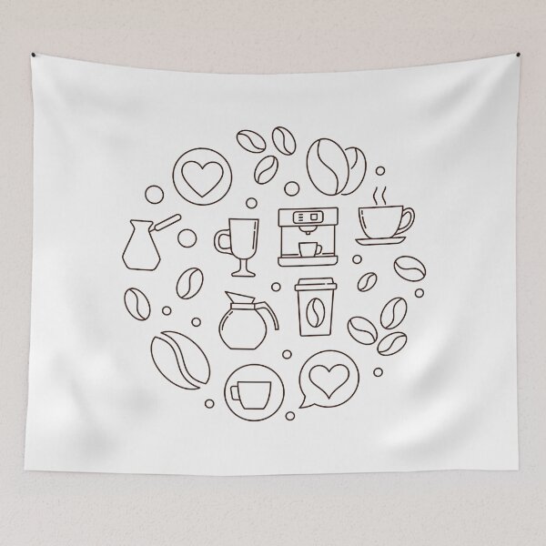 Item preview, Coffee - modern illustration with outline coffee icons designed and sold by venomousvector.