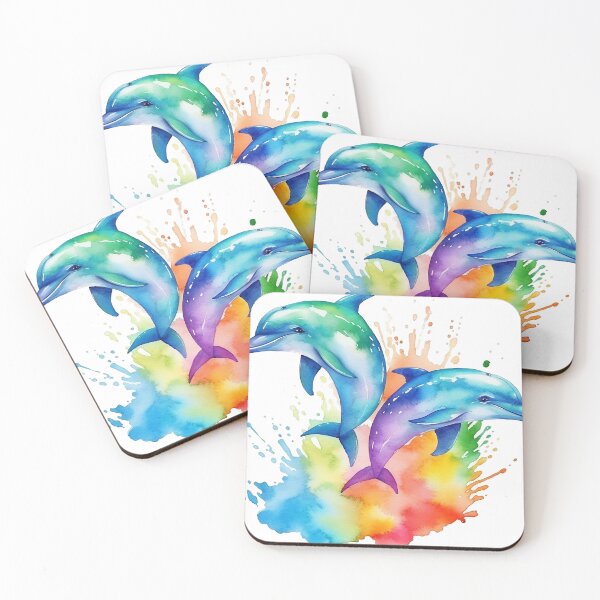 Item preview, Colorful Rainbow Dolphins designed and sold by Christie Cudia.